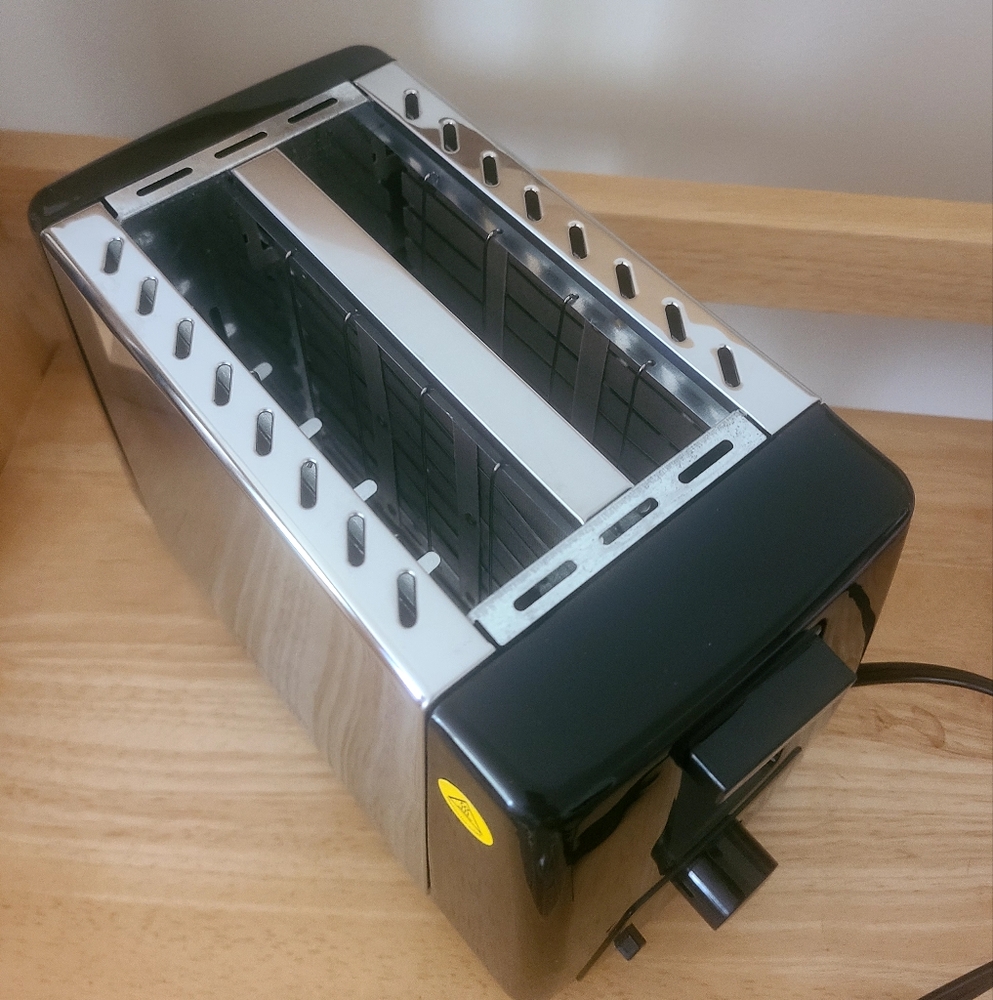Stainless Steel Black Toaster